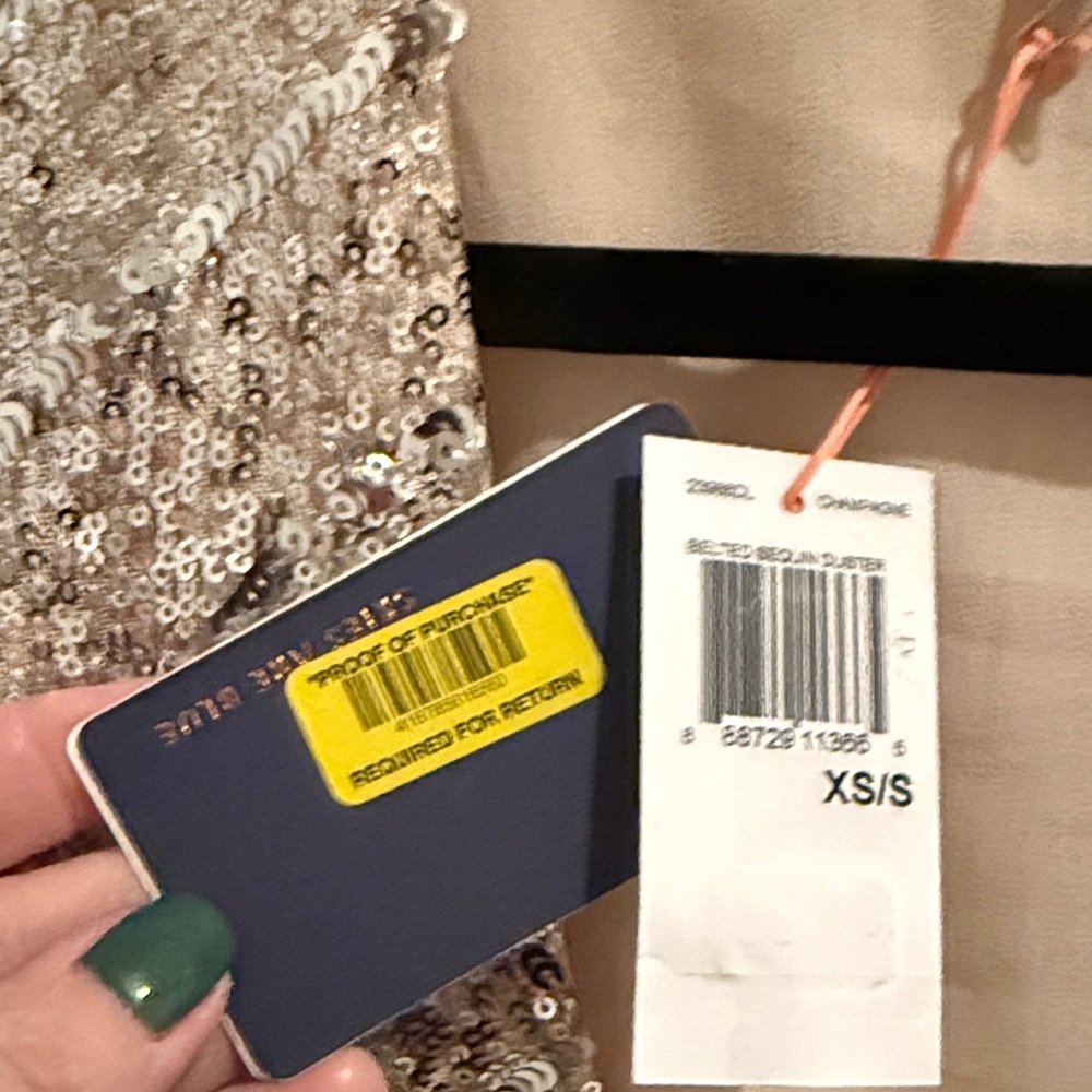 Skies Are Blue Sequin Jacket in Champagne - Picture 3 of 6
